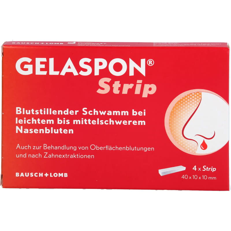 GELASPON Strip 1x1x4 cm Gelatineschwamm