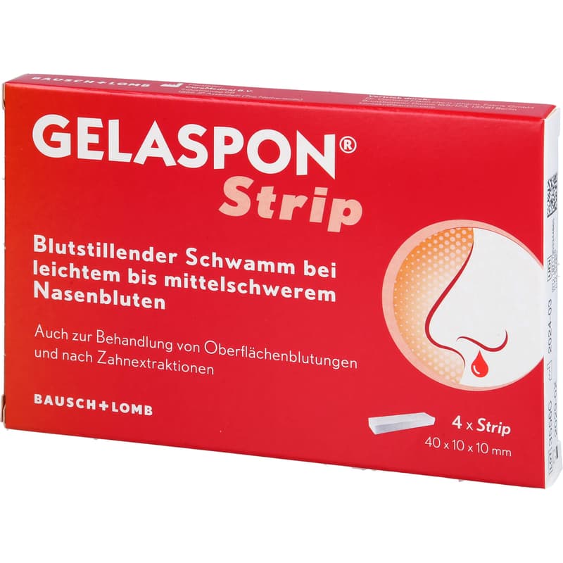 GELASPON Strip 1x1x4 cm Gelatineschwamm