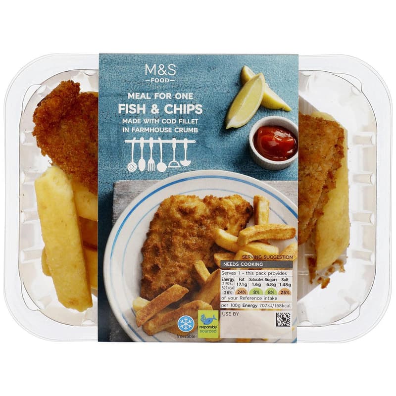 Marks & Spencer Breaded Cod Fillet with French Fries