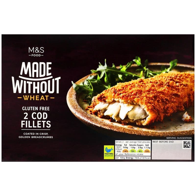 Marks & Spencer 2 panierte Dorschfilets glutenfrei