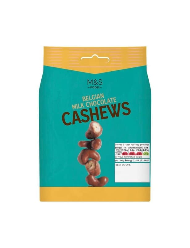 Marks & Spencer Honey cashew nuts covered in Belgian milk chocolate