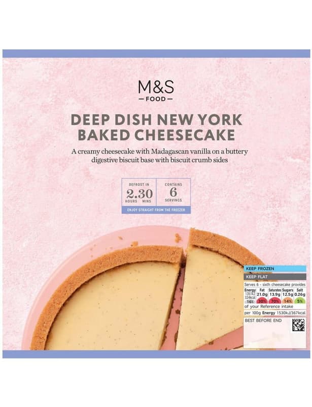Marks & Spencer Baked vanilla cheesecake with biscuit base and biscuit border