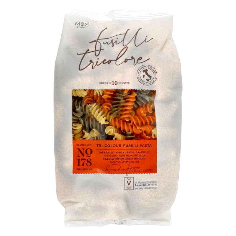Marks & Spencer Dried Durum Wheat Pasta with Tomatoes and Spinach