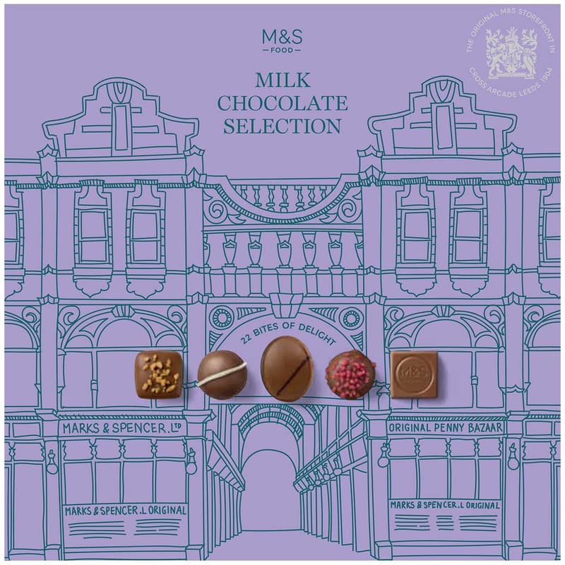 Marks & Spencer Auswahl von Milchschokoladen-Pralinen mit verschiedenen Füllungen
