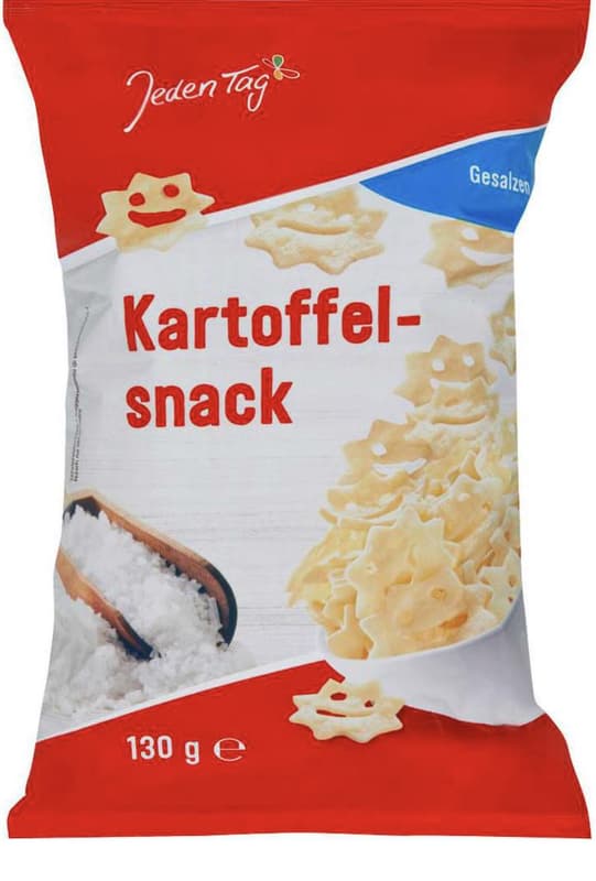Jeden Tag Kartoffelsnack gesalzen